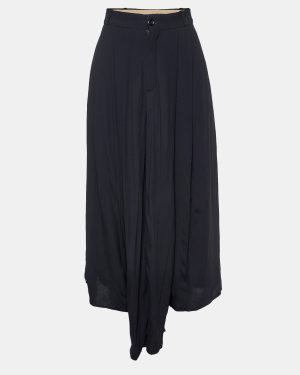 Chloe Black Crepe Flared Trousers S