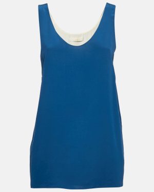 Chloé Blue Silk Tank Top L