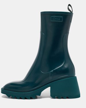 Chloe Green Rubber Betty Rain Boots Size 41