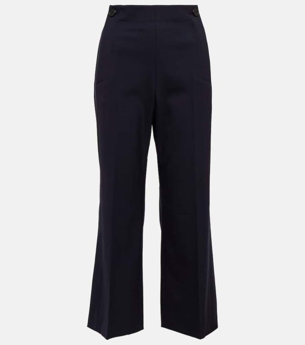 Chloe High-rise cropped flared wool pants