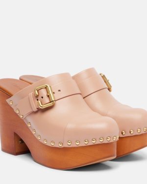 Chloe Jeannette 80 studded leather clogs