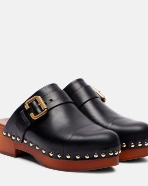 Chloe Jeannette embellished leather clogs