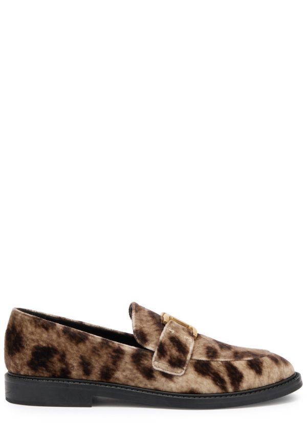 Chloe Marcie 25 Leopard-print Velvet Loafers - 37 (IT37 / UK4)