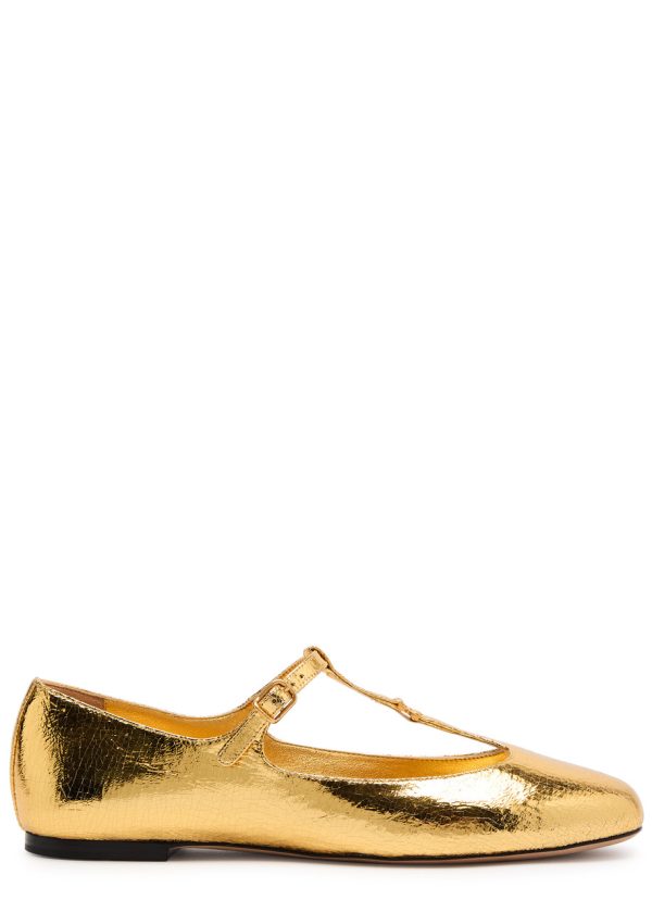 Chloe Marcie Metallic-leather Ballet Flats - Gold - 40 (IT40 / UK7)