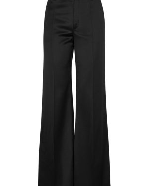Chloe Wide-leg Satin Trousers - Black - 36 (UK8 / S)