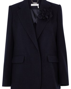 Chloe Wool and Cashmere-blend Blazer - Navy - 38 (UK10 / S)