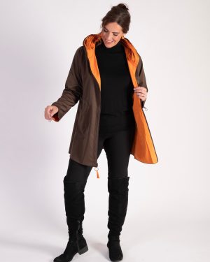 Chocolate/Spice Reversible Raincoat With Zip