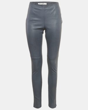 Christian Dior Blue Leather Skinny Pants M