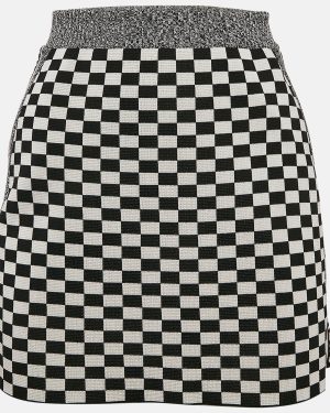 Christian Dior Checkboard Stretch Knit Mini Skirt S