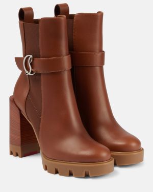 Christian Louboutin CL Chelsea Lug 100 embellished leather ankle boots
