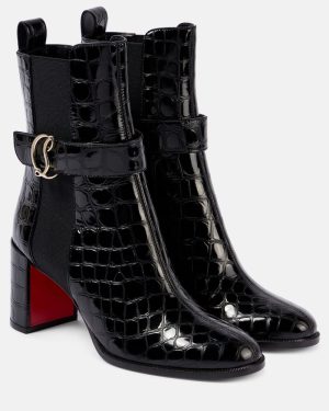 Christian Louboutin CL croc-effect leather ankle boots