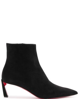 Christian Louboutin Condora 55 Suede Ankle Boots - Black - 37 (IT37 / UK4)