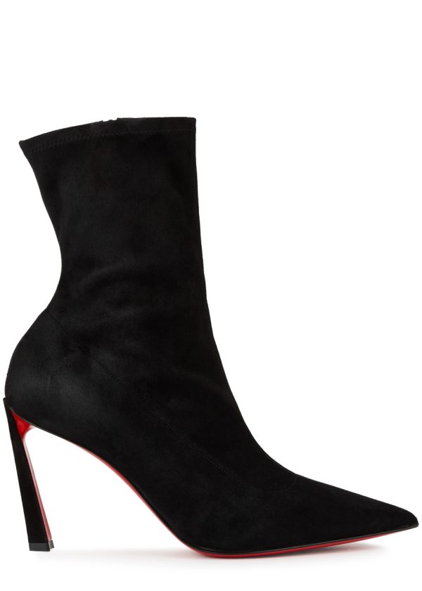 Christian Louboutin Condora 85 Suede Ankle Boots - Black - 8