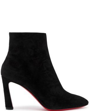 Christian Louboutin Eleonor 85 Suede Ankle Boots - Black - 37 (IT37 / UK4)