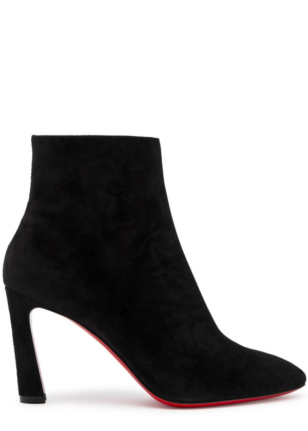 Christian Louboutin Eleonor 85 Suede Ankle Boots - Black - 37 (IT37 / UK4)