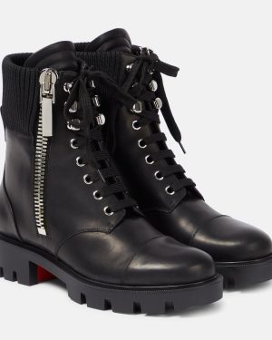 Christian Louboutin En Hiver Lug leather combat boots