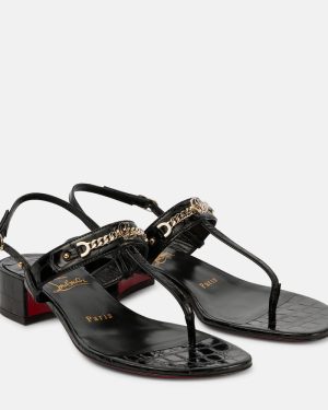 Christian Louboutin MJ Thong croc-effect leather sandals