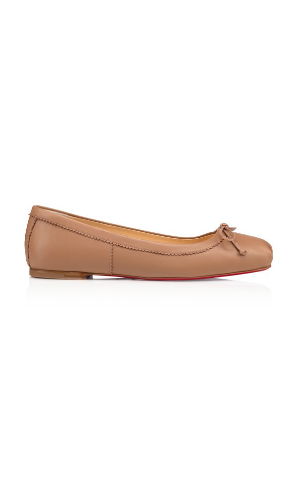 Christian Louboutin - Mamadrague Leather Ballet Flats - Nude - IT 36.5 - Moda Operandi