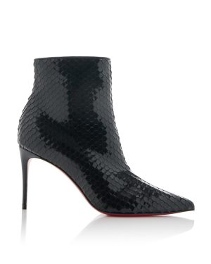 Christian Louboutin - So Kate 85mm Croc-Effect Patent Leather Ankle Boots - Black - IT 39 - Moda Operandi
