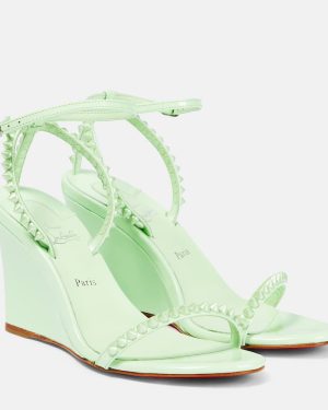 Christian Louboutin So Me 85 leather wedge sandals
