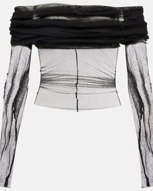 Christopher Esber Sheer off-the-shoulder silk top