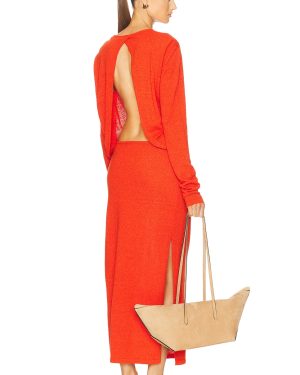 Christopher Esber Straccio Knitted Cutaway Dress in Red - Red. Size L (also in M).