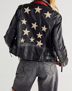 Christy Moto Jacket by Mauritius Leather at Free People in Vintage Black, Size: US 6