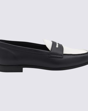 Church's Dark Blue And White Leather Loafers