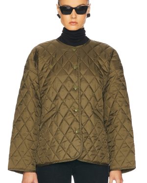 Citizens of Humanity Huntleigh Quilted Coat in Army - Olive. Size L (also in M, S, XL).