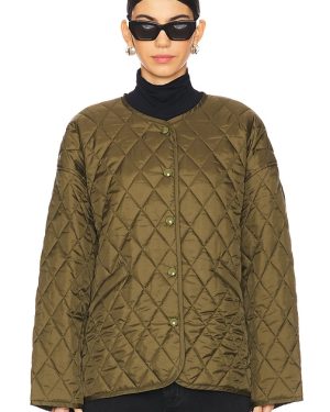 Citizens of Humanity Huntleigh Quilted Coat in Olive. Size M, S, XL.