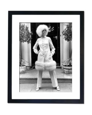 'Clare Models a White Wool Coat, 1968, Great Britain' Framed Photographic Print