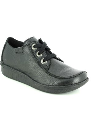 Clarks Funny Dream Black Womens lacing shoes 0663-94D in a Plain Leather in Size 9