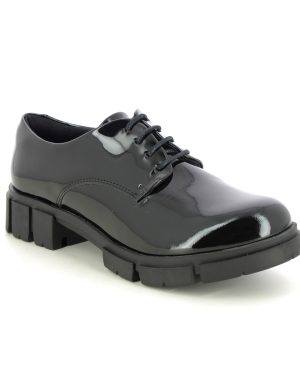 Clarks Teala Lace Black patent Womens Brogues 6899-74D in a Plain Leather in Size 7