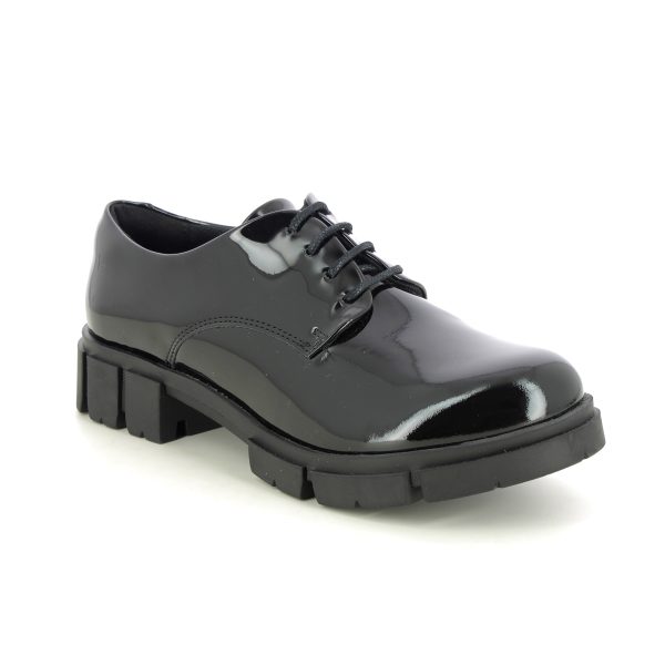 Clarks Teala Lace Black patent Womens Brogues 6899-74D in a Plain Leather in Size 7