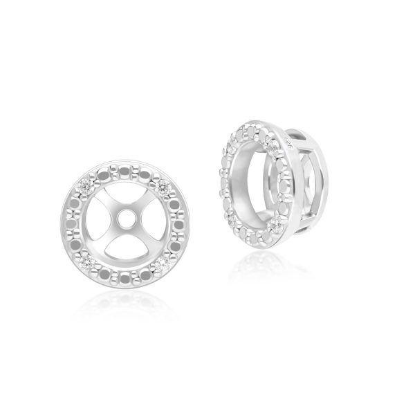 Classic Halo Diamond Ear Jacket Earrings in 9ct White Gold