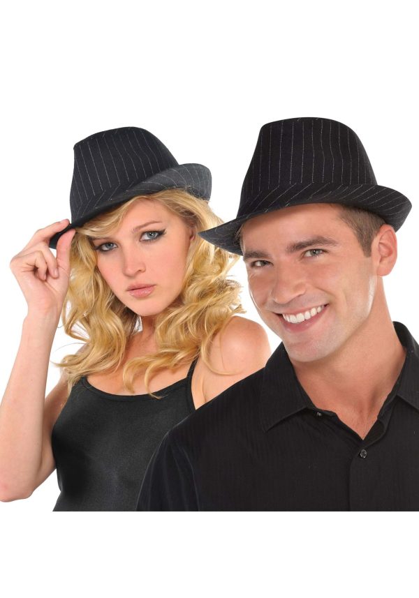 Classic Pinstripe Fedora Adult Fancy Dress Costume Hat | Fancy Dress Costume Accessories