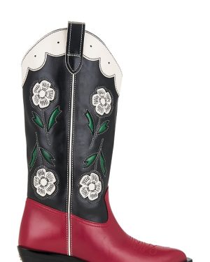 Coach Aria Tall Cowboy Boot in Black,Red. Size 6.5, 7, 8.