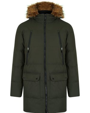 Coats / Jackets Darryl Padded Parka Coat with Faux Fur Trim Hood in Khaki / S - Tokyo Laundry
