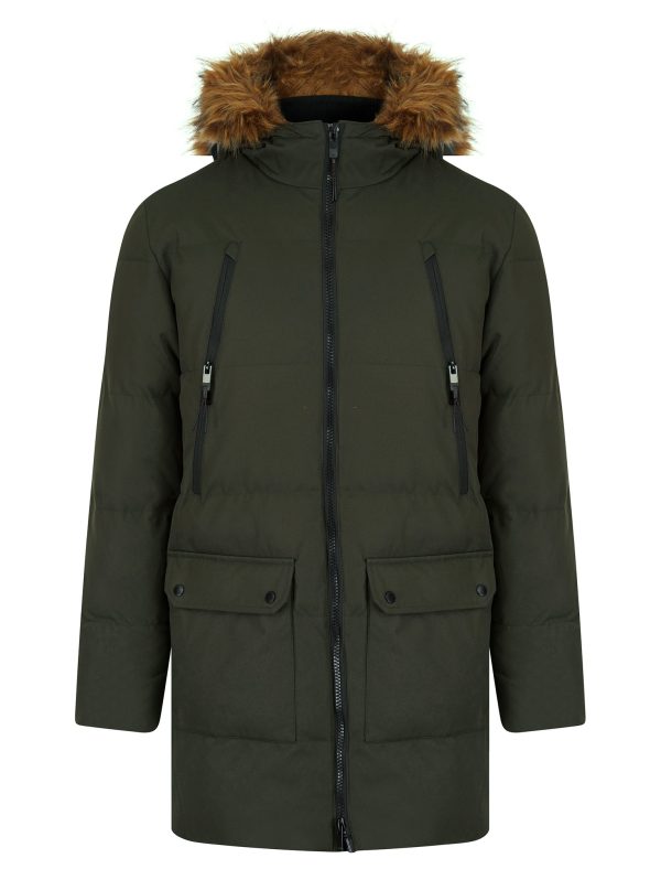Coats / Jackets Darryl Padded Parka Coat with Faux Fur Trim Hood in Khaki / S - Tokyo Laundry