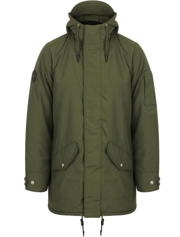 Coats / Jackets Eskell Hooded Parka Coat with Quilted Lining In Khaki / S - Tokyo Laundry