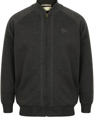 Coats / Jackets Ezio Jersey Borg Lined Bomber Jacket in Charcoal Marl / S - Tokyo Laundry