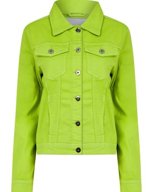 Coats / Jackets Feather Women's Stretch Cotton Denim Jacket in Green Glow - Amara Reya / 10 - Tokyo Laundry