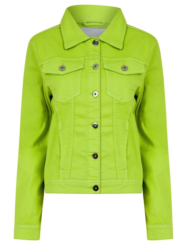 Coats / Jackets Feather Women's Stretch Cotton Denim Jacket in Green Glow - Amara Reya / 10 - Tokyo Laundry