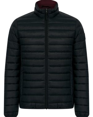 Coats / Jackets Inigo Funnel Neck Quilted Puffer Jacket in Jet Black / Burgundy / L - Tokyo Laundry