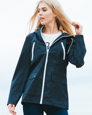 Coats / Jackets Kestrel Hooded Rain Coat in Navy / Yellow / 10 - Tokyo Laundry
