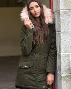 Coats / Jackets Teegan Parka Jacket in Khaki with Detachable Peachy Keen Fur Hood / 10 - Tokyo Laundry