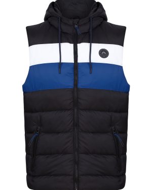 Coats / Jackets Therius Micro Fleece Lined Quilted Puffer Gilet with Hood in Sodalite Blue / S - Tokyo Laundry