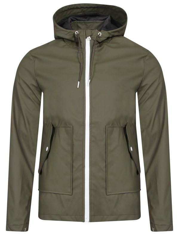 Coats / Jackets Varthen Shower Resistant Hooded Rain Coat in Amazon Khaki / L - Tokyo Laundry