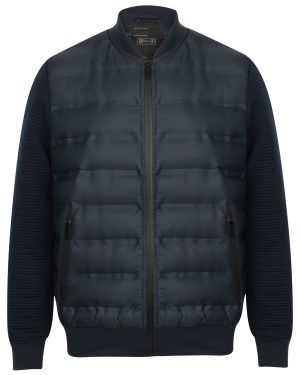 Coats / Jackets Verde Quilted Bomber Jacket with Jersey Sleeves in True Navy - Dissident / S - Tokyo Laundry