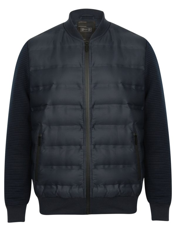 Coats / Jackets Verde Quilted Bomber Jacket with Jersey Sleeves in True Navy - Dissident / S - Tokyo Laundry